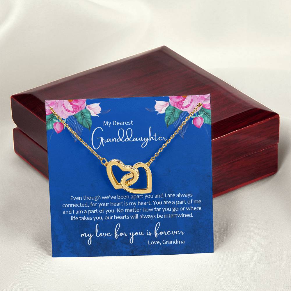 My Dearest Granddaughter - My Heart Is Your Heart - Necklace Interlocking Hearts Necklace