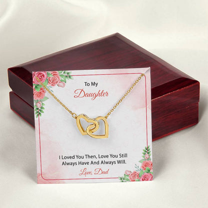 To My Daughter From Dad Interlocking Hearts Necklace