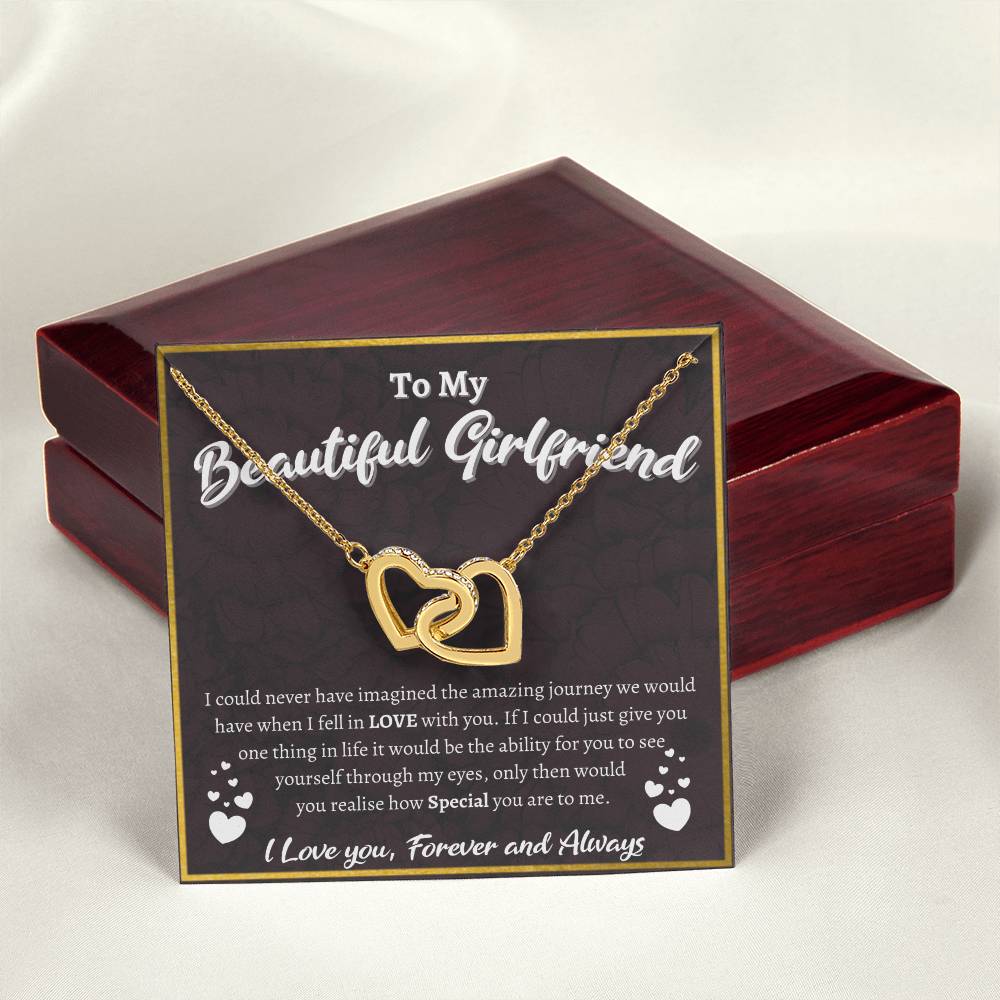 To My Beautiful Girlfriend Interlocked Love Necklace Interlocking Hearts Necklace