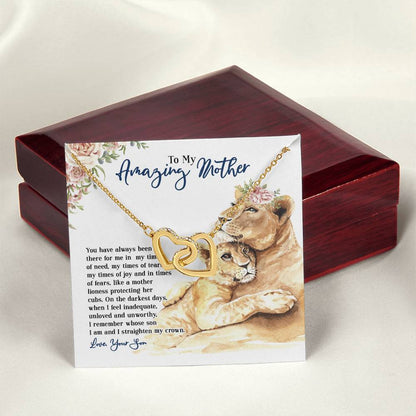 To My Amazing Mother - You Have Always Been There - From Son Necklace Interlocking Hearts Necklace