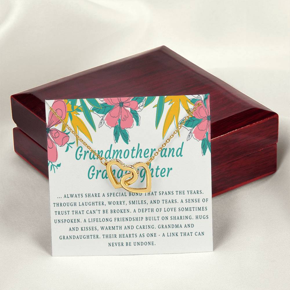 Grandmother & Granddaughter Necklace Grandma Gift Granddaughter Gift Jewelry For Family Birthday Gift Interlocking Hearts Necklace