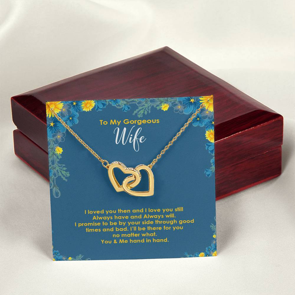 To My Georgous Wife Interlocked Necklace Interlocking Hearts Necklace