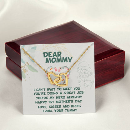 New Mom Gift Baby Shower Gift Gift For Mom To Be Pregnancy Gift For First Time Mom Baby Shower Gift Pregnant Wife Expecting Wife Gift Interlocking Hearts Necklace