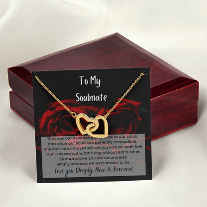 To My Soulmate Interlocking Hearts Necklace