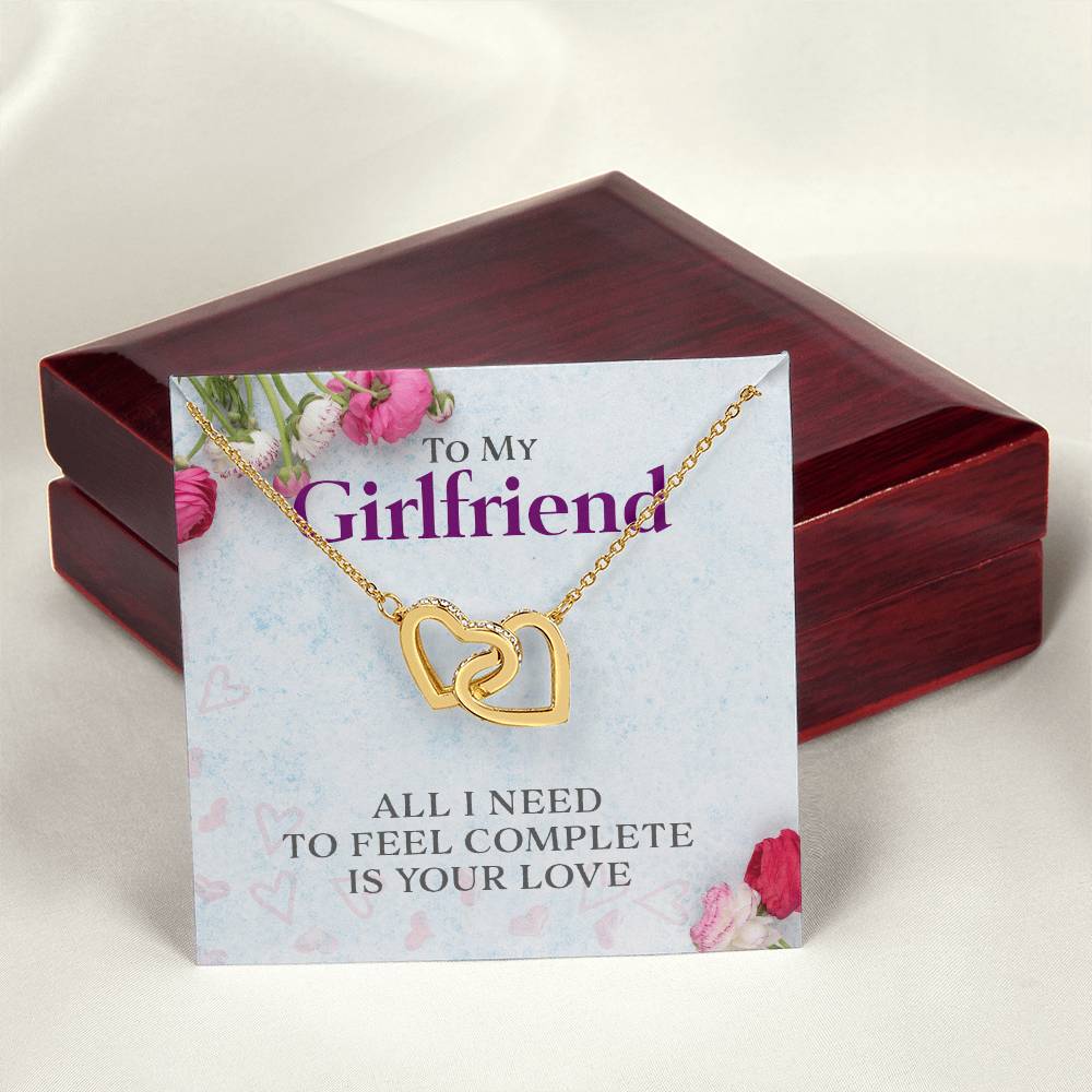 Two Hearts Necklace - All I Need Is Your Love Interlocking Hearts Necklace