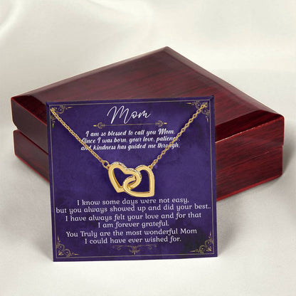 Mom I Am So Blessed Limited Edition Interlocking Hearts Necklace