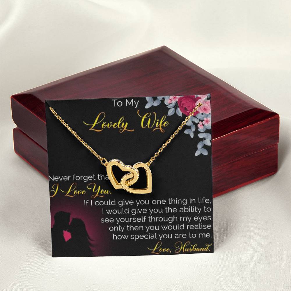 To My Lovely Wife Interlocking Hearts Necklace