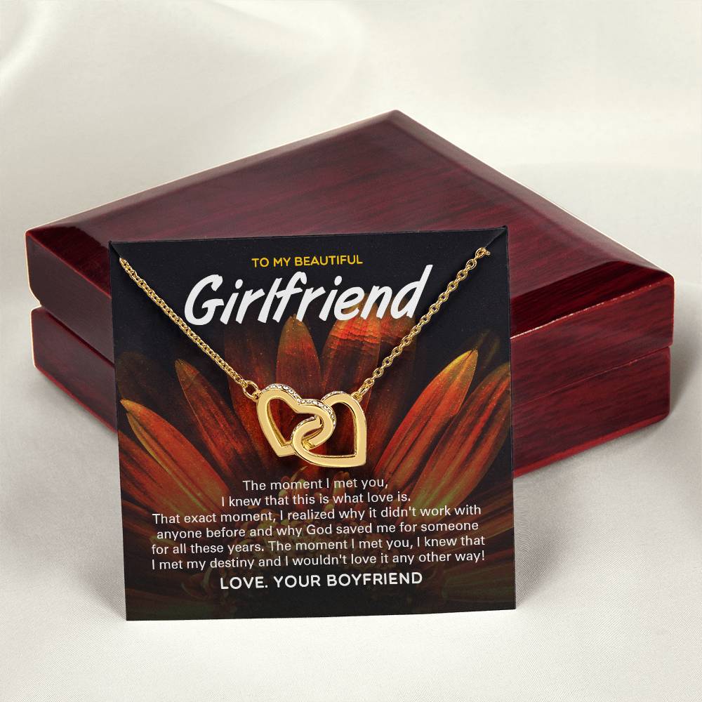 God Saved Me For You - Two Hearts Necklace For Girlfriend Interlocking Hearts Necklace