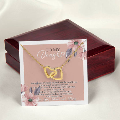 To My Daughter - Interlocking Hearts Necklace - D04