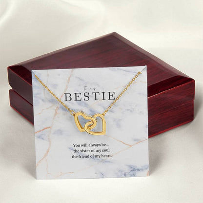To My Bestie Interlocked Heart Necklace Interlocking Hearts Necklace