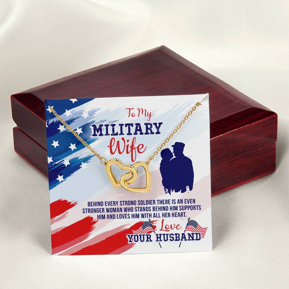 To My Stronger Woman Who Stands Behind Me - Interlocking Hearts Necklace