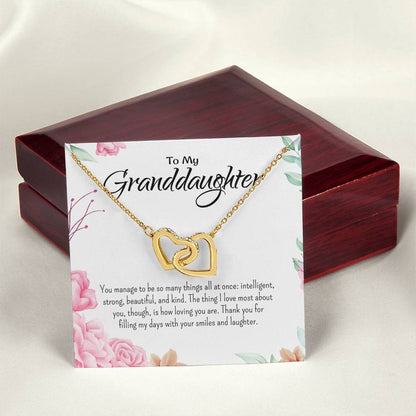 Interlocking Hearts Necklace For Granddaughter