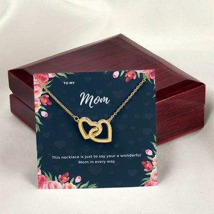 To My Mom Interlocking Heart Necklace Interlocking Hearts Necklace