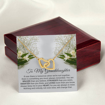 To My Granddaughter Necklace Gift For Granddaughter Necklace For Granddaughter Interlocking Hearts Necklace