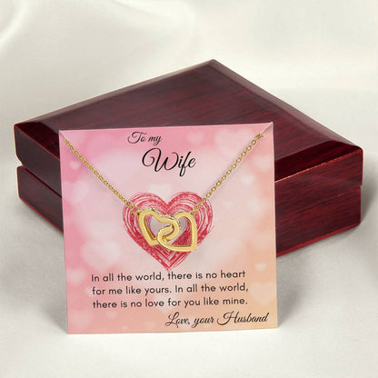 Gift For Wife In All The World Interlocking Hearts Necklace