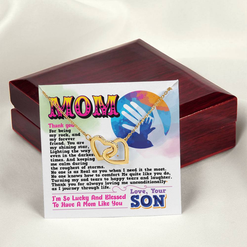 Gift For Mom- Interlocking Heart Necklace Interlocking Hearts Necklace