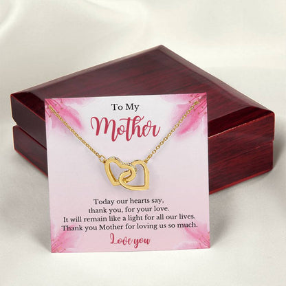 To My Mother Interlocking Hearts Necklace