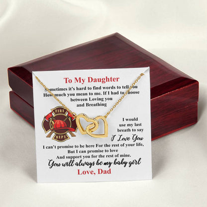 Firefighter'S Daughter - Interlocking Heart Necklace Interlocking Hearts Necklace