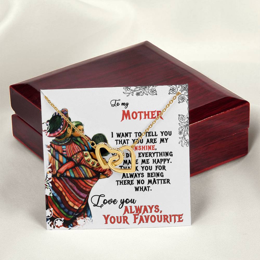 To My Mom Sunshine Love You Always Interlocking Hearts Necklace