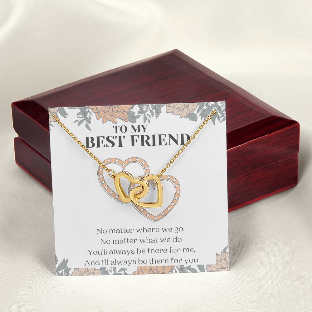 Alway Be There Best Friend Necklace Interlocking Hearts Necklace