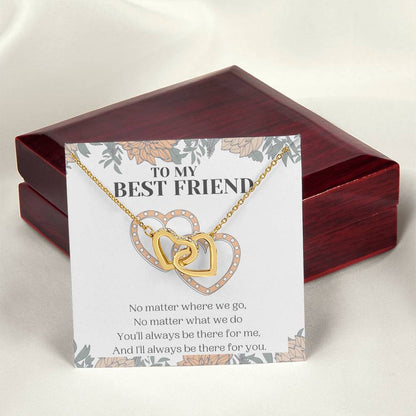 Alway Be There Best Friend Necklace Interlocking Hearts Necklace
