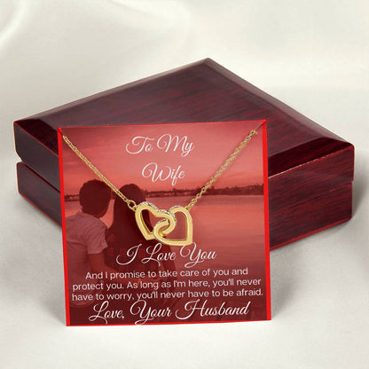 To My Lovely Wife - The Beautiful Interlocking Hearts Necklace