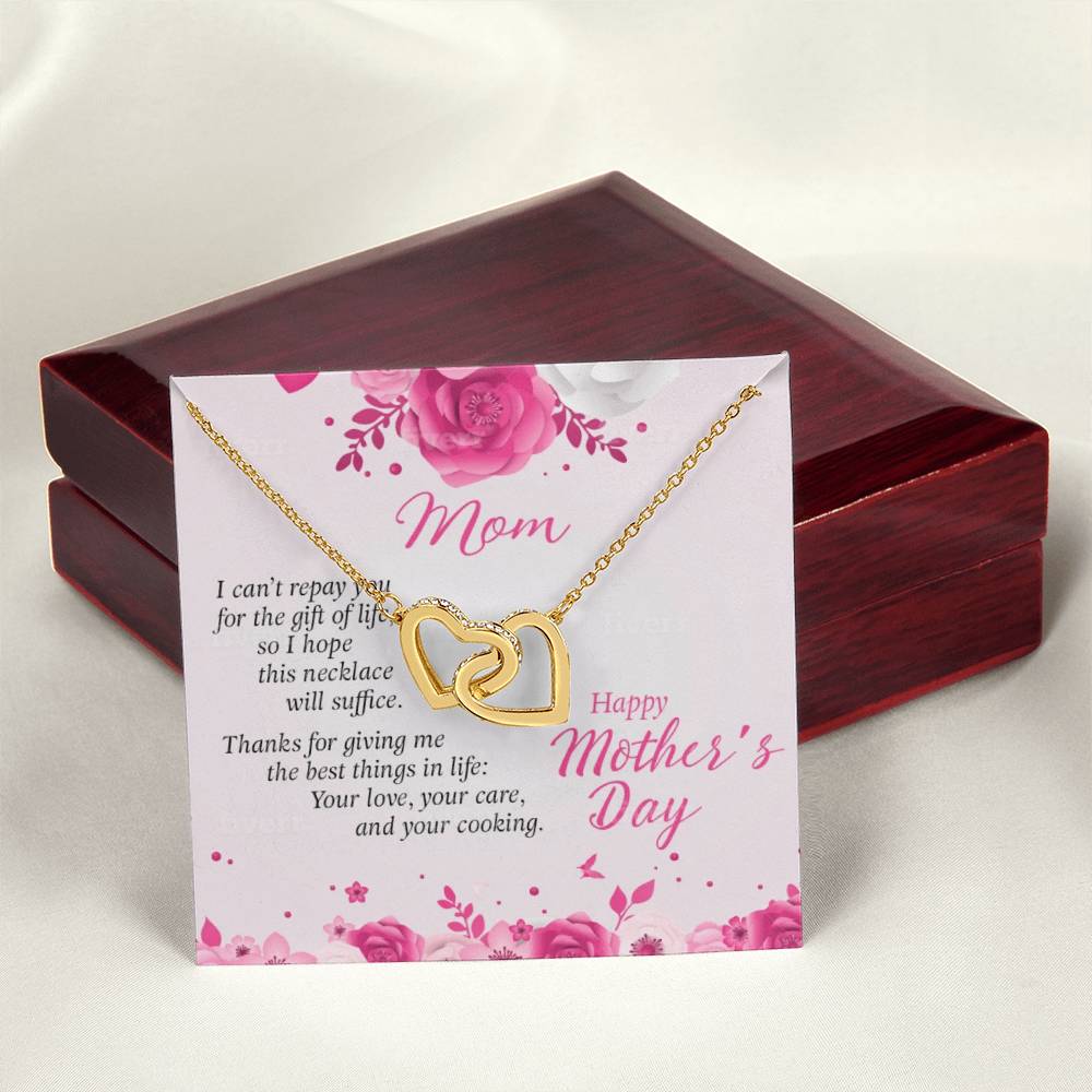 To My Mom Necklace Interlocking Hearts Necklace