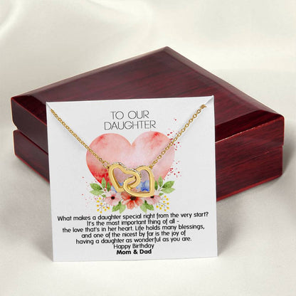 Unique Gift For Your Daughter'S Birthday - Interlocked Heart Necklace Interlocking Hearts Necklace