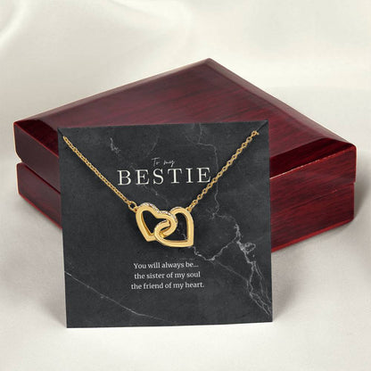 To My Bestie Interlocked Heart Necklace Interlocking Hearts Necklace