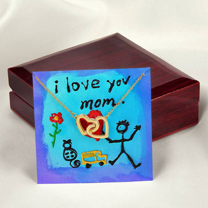 I Love You Mom Necklace - $20 Off Interlocking Hearts Necklace