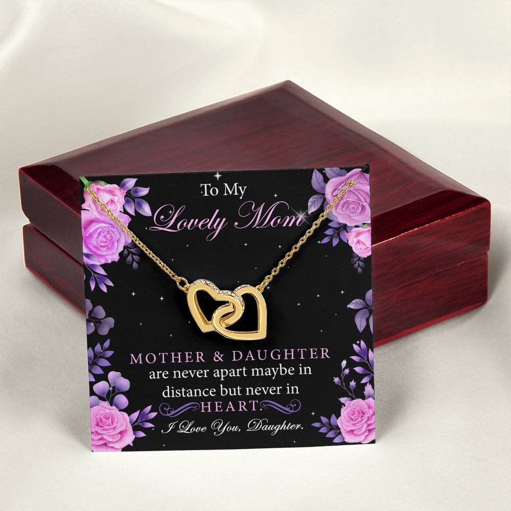 Gifts For Mom From Daughter Interlocking Hearts Necklace