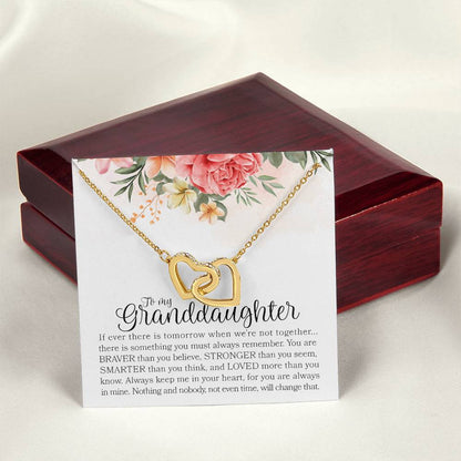 To My Granddaughter Necklace Gift For Granddaughter Granddaughter Graduation Gift Interlocking Hearts Necklace
