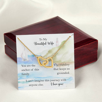 My Wife Anchor Of Our Family Interlocked Hearts Necklace From Husband Interlocking Hearts Necklace