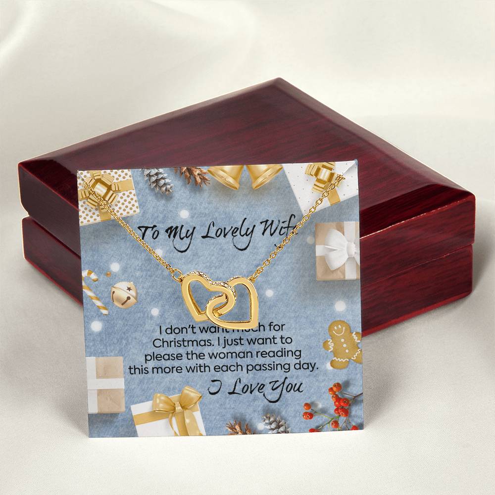 Wife Dancing Love Necklace Christmas Gift From Husband Interlocking Hearts Necklace