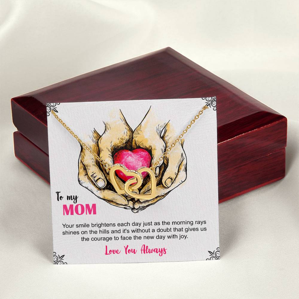 To My Mom Your Smile Love You Always Interlocking Hearts Necklace