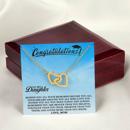 To My Daughter - You Are Loved More Than You Know - Necklace Interlocking Hearts Necklace