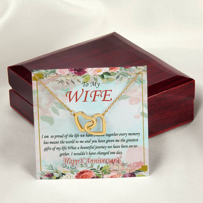 To My Wife Interlocking Hearts Necklace