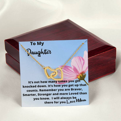 How You Get Up Necklace Graduation Birthday Gift For Daughter From Mom Interlocking Hearts Necklace