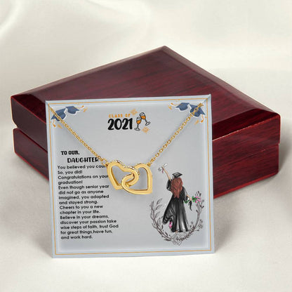 Interlocked Never-Ending Love Necklace For Believer Graduate Daughter Interlocking Hearts Necklace