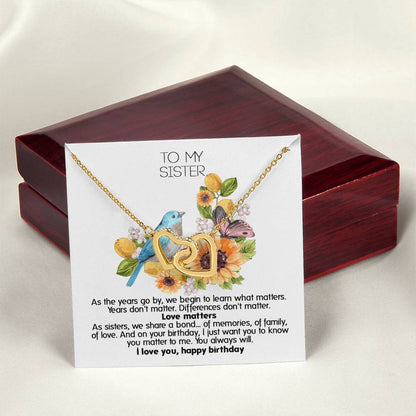 Give This Two Hearts Necklace For Your Sister'S Birthday ! Interlocking Hearts Necklace