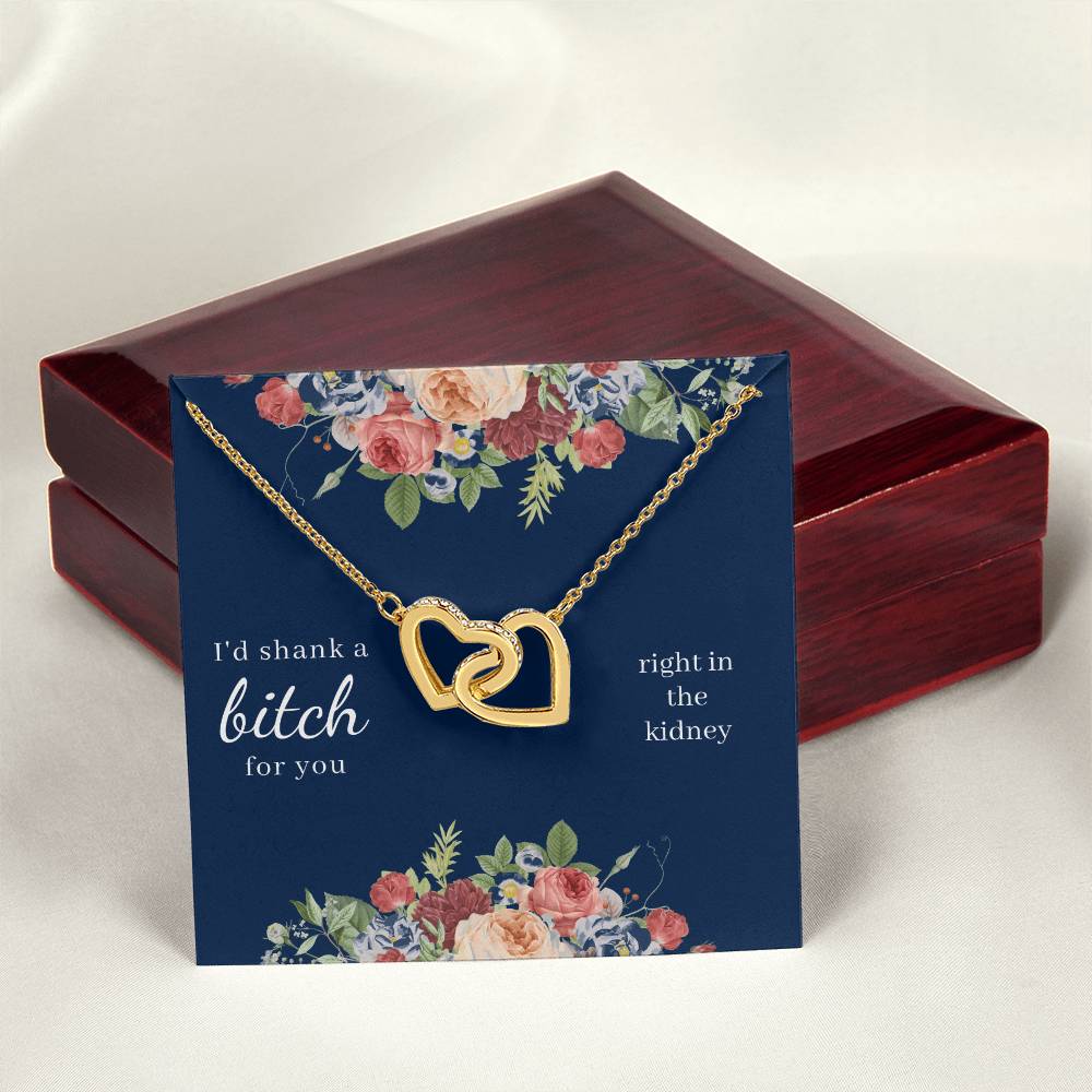 I'D Shank A Bitch For You Interlocked Hearts Necklace Interlocking Hearts Necklace