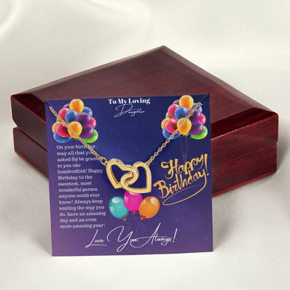 Happy Birthday Daughter Interlocking Hearts Necklace