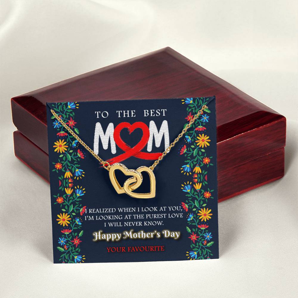 To My Mom Purest Love Love You Always Interlocking Hearts Necklace