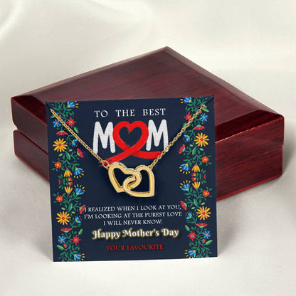 To My Mom Purest Love Love You Always Interlocking Hearts Necklace