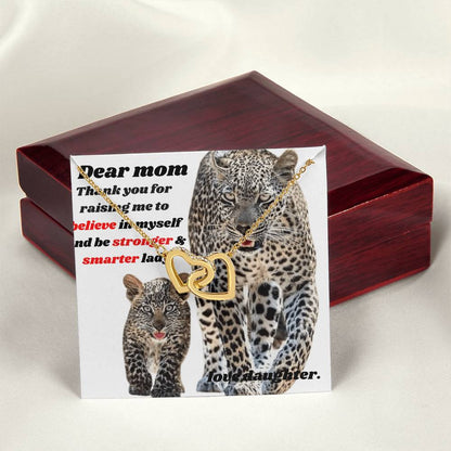 Thank You Mom Interlocking Hearts Necklace