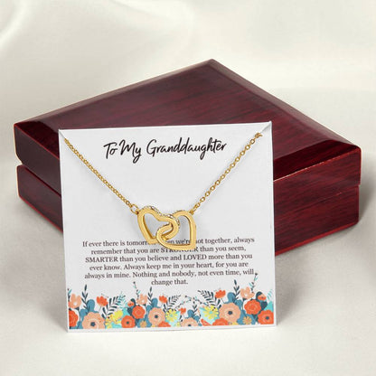 To My Granddaughter Interlocking Hearts Necklace
