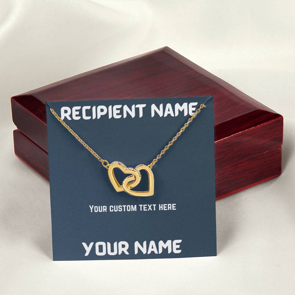 Interlocked Hearts With Custom Message Interlocking Hearts Necklace