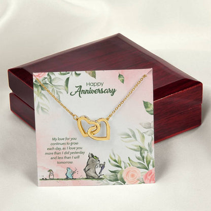 Totoro Anniversary Edition I Love You More Each Day! - Interlocking Hearts Necklace
