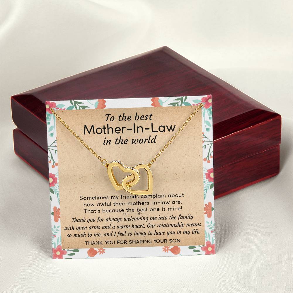 Gift For Mother-In-Law - The Best One Is Mine 2 - Interlocking Interlocking Hearts Necklace