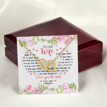 I Love You The Most - Best Gift For Wife Interlocking Hearts Necklace